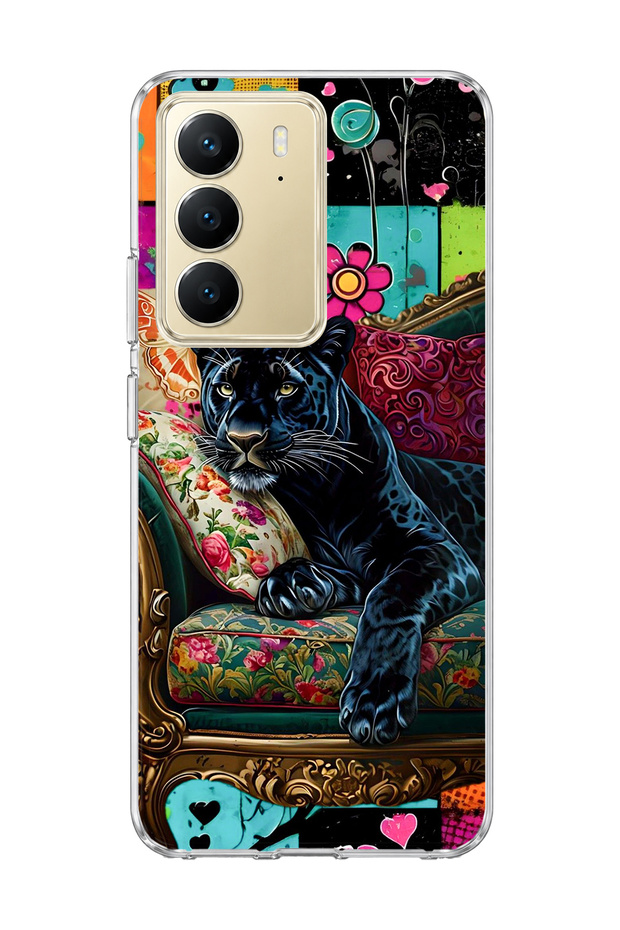 Realme C75 Compatible Black Panther Printed Transparent Phone Case