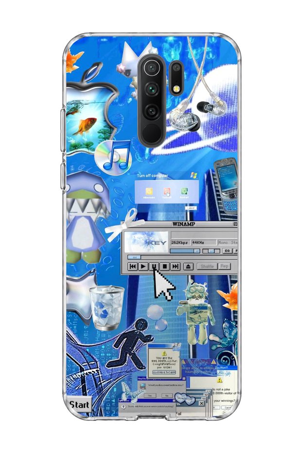 Redmi 9 Compatible Goldfish Computer Printed Transparent Phone Case