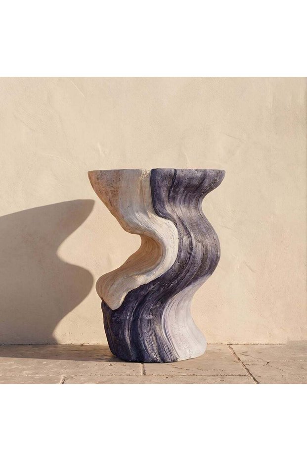 Drift Tide Mgo Side Table | All Weather 1 Piece Outdoor End Table | Modern Design Furniture For Balcony, Garden Bench Seating Terrace Lawn Patio Poolside - L 41 xW 39 xH 51 cm -Multi Color