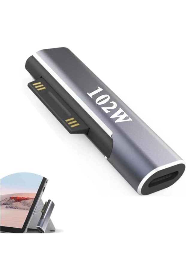 [عبوة واحدة] محول شحن USB-C لجهاز Surface، متوافق مع Microsoft Surface Pro 7/6/5/4/3، Go 1/2، La