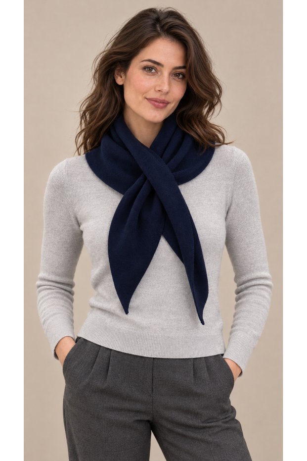 Crossed Knitwear Triangle Scarf - Neck Shawl