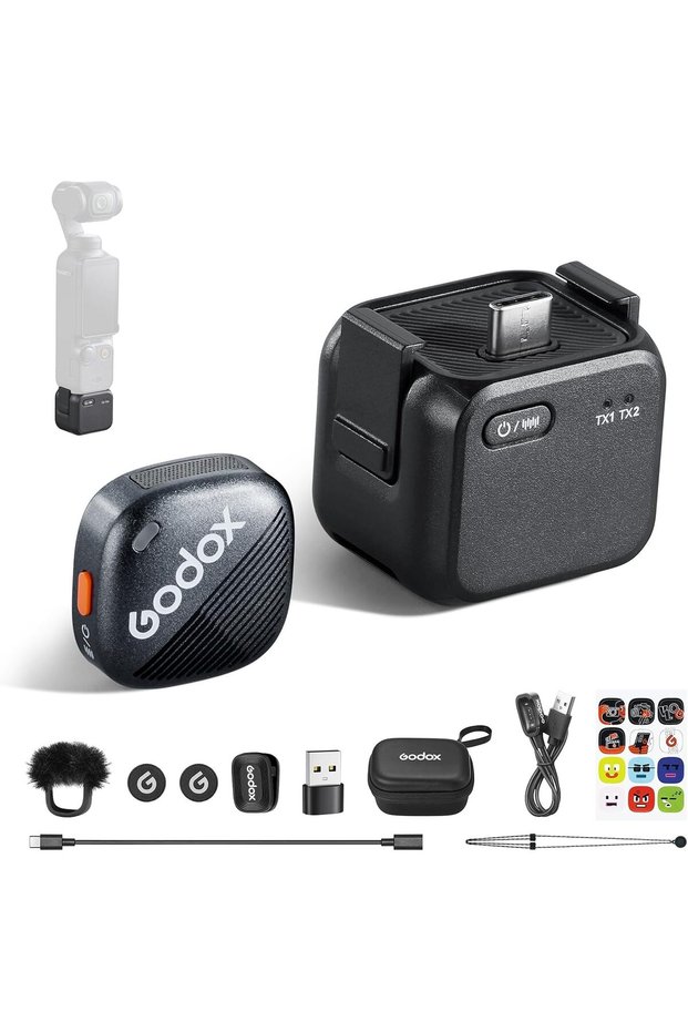 طقم ميكروفون لاسلكي Cube-OP3 لـ dji Pocket 3، تصميم خفيف الوزن، مدى إرسال 200 متر، 48 كيلوهرتز
