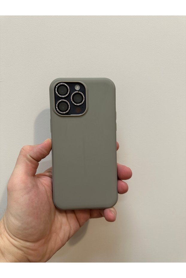 iPhone 14 Promax Compatible Magsafe Supported Suede Inside Launch Silicone Case with Camera Protection and Lens Protection Gray