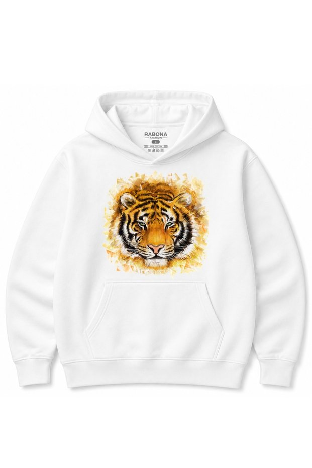 Wild Majesty – Artistic Tiger Portrait Graphic Hoodie