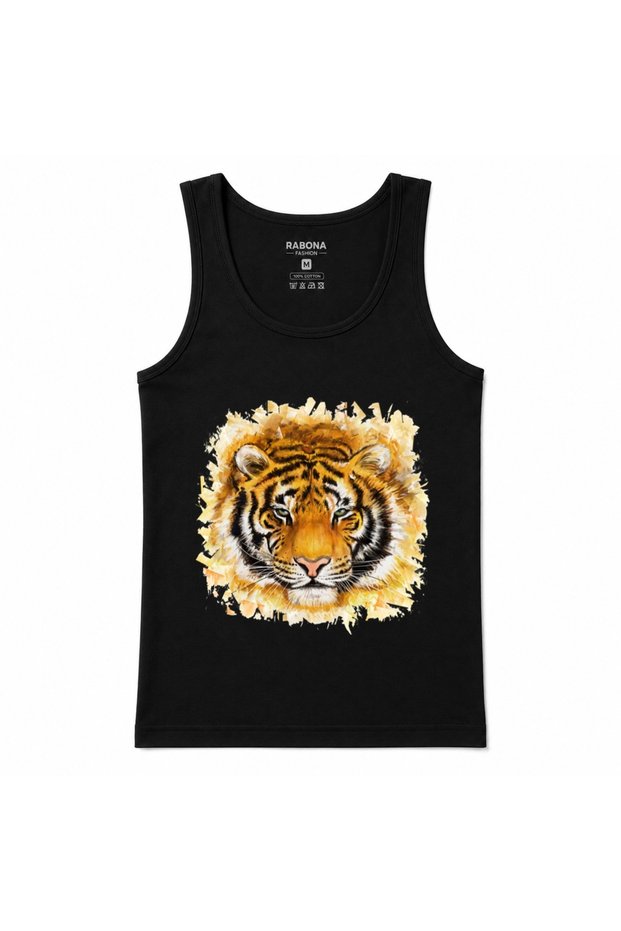 Wild Majesty – Artistic Tiger Portrait Graphic Tank Top