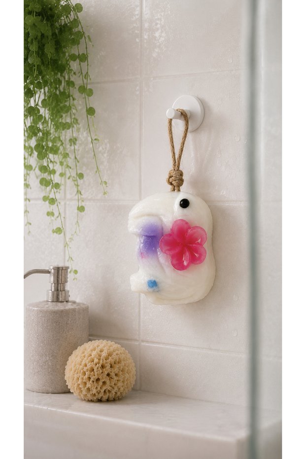 Decorative Scented Soap & Hangable Decorative Bath and Hand Soap & Elephant Shaped Yellow Floral Scented Solid Soap 8X10 cm