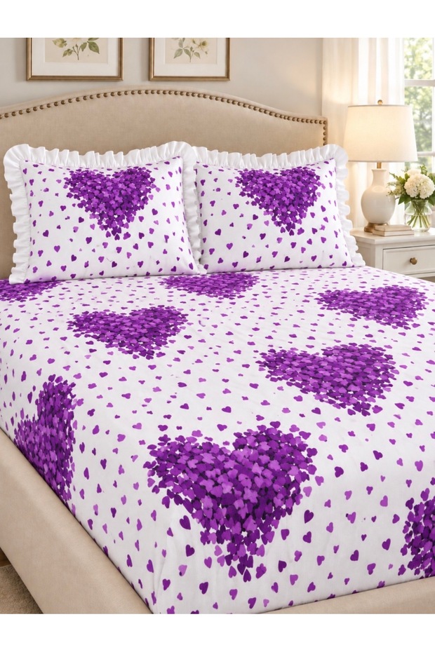 Firfirli Pillowcase and Elastic Bed Sheet Set [Single, Double, King Size, Medium Sizes]