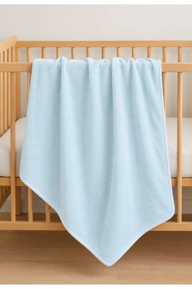 Outlet/ Single-Layer Cotton Pique Fabric Baby Boy-Girl Blanket 77X98 Cm/Turquoise