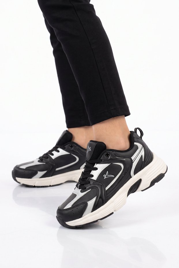 Lace-Up Thick Comfortable Sole Black Unisex Walking and Sports Shoes Sneaker Terra g