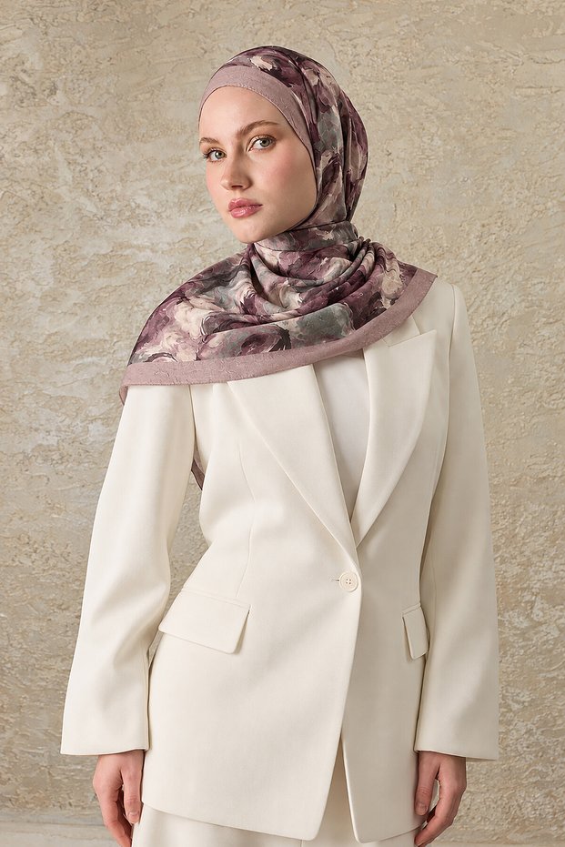 Powder Canvas Patterned Shawl