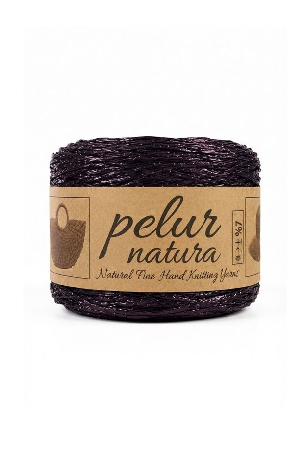 1 piece pelur natura metallic shiny twisted raffia rope 250 grams - color: eggplant purple