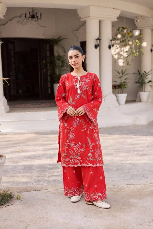 Mehfil Cambric Cotton 2-Piece Collection with Farshi Salwar