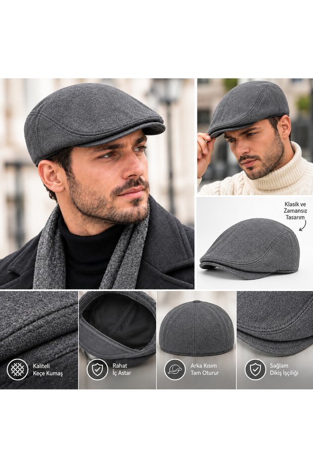 Men's London Cap Hat Classic British Model Flat Cap