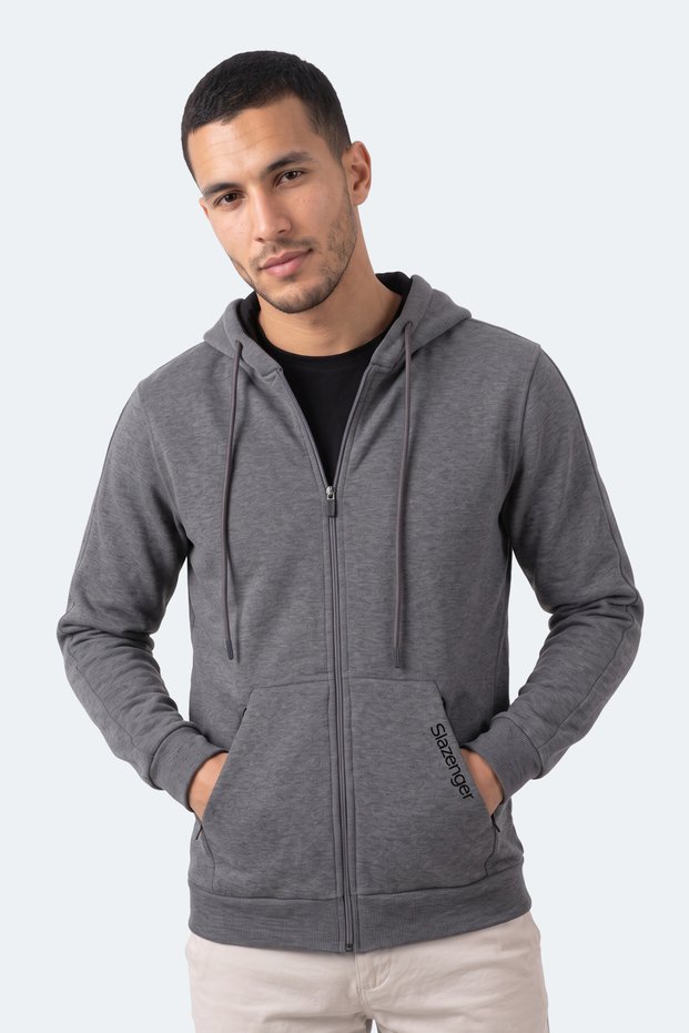 Nonstop I Men's Oversized Dark Gray Sweatshirt with Hood and Pockets