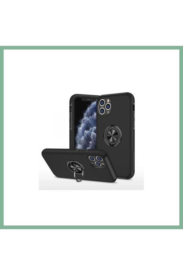 غطاء متوافق مع هاتف iPhone 11 Pro Max مع حلقة Elite - أسود BSK2026