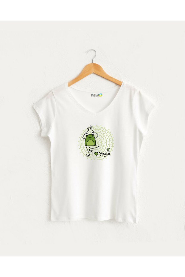 Frog Yoga Tree Pose V-Neck T-Shirt