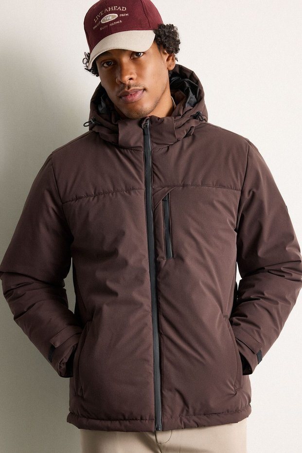 Water and Windproof Detachable Hooded Zippered Coat H6566Ax26Wn
