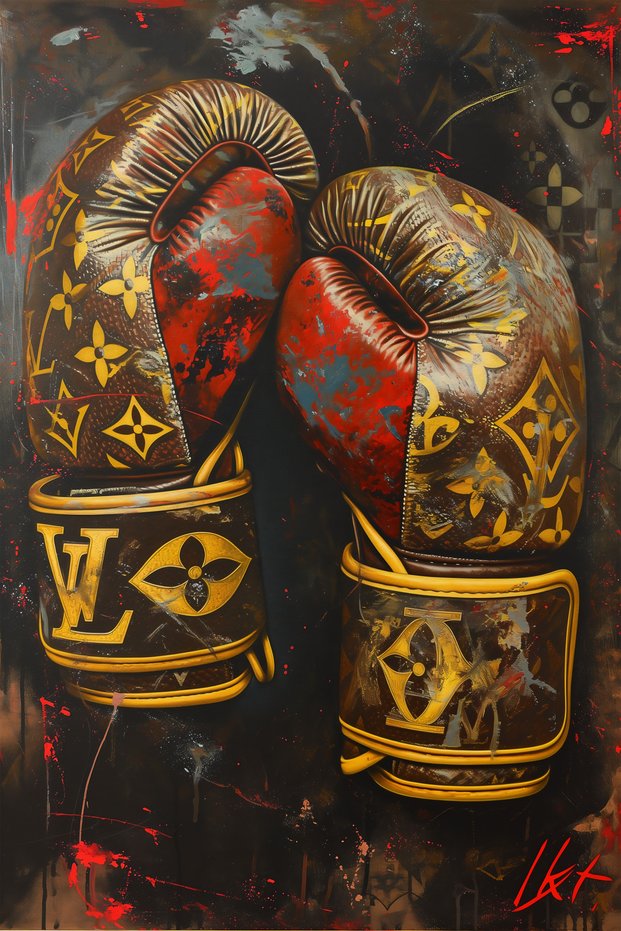 LV Boxing Gloves Pop Art Metal Poster - Magnetic Wall Art Print