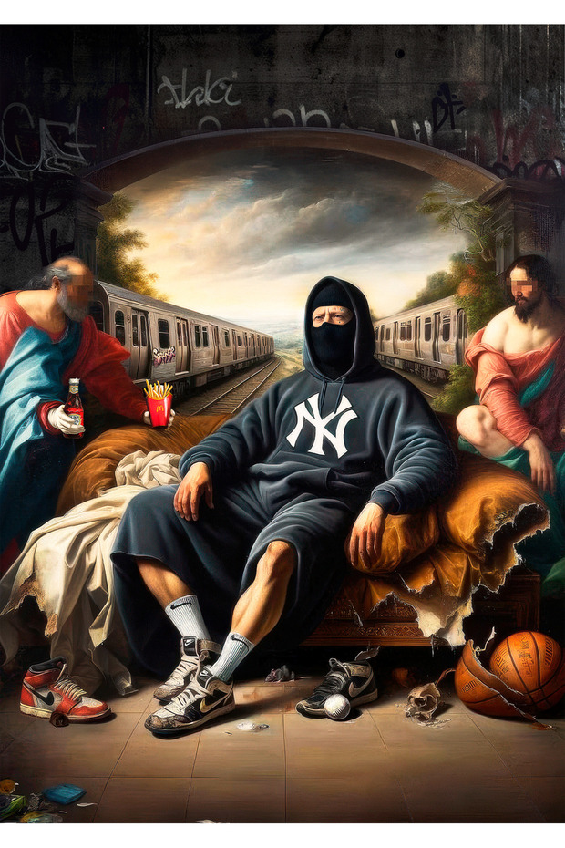 Art Basketball Graffiti Pop Art Metal Poster - Magnetic Wall Art Print