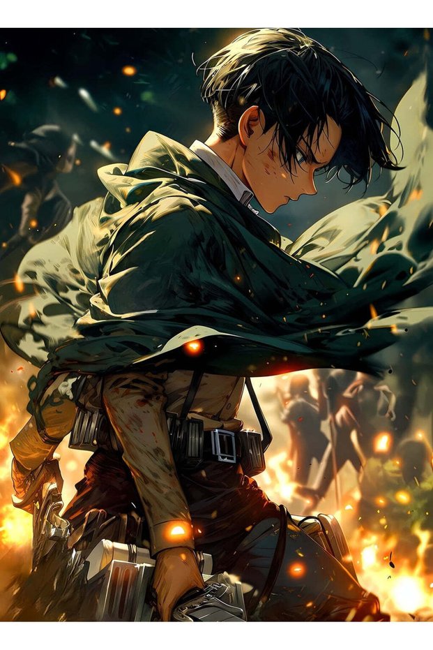 Levi Ackerman Anime Metal Poster - Magnetic Wall Art Print