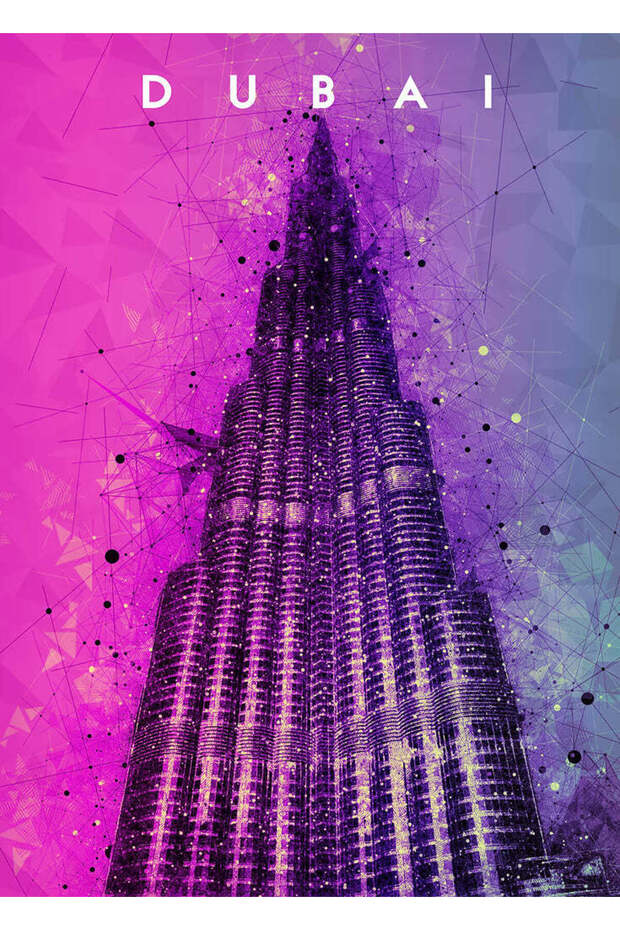 Dubai Burj Khalifa Travel Metal Poster - Magnetic Wall Art Print