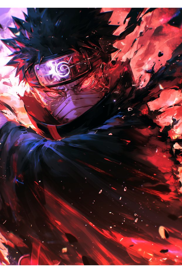Obito Uchiha Rage Anime Metal Poster - Magnetic Wall Art Print