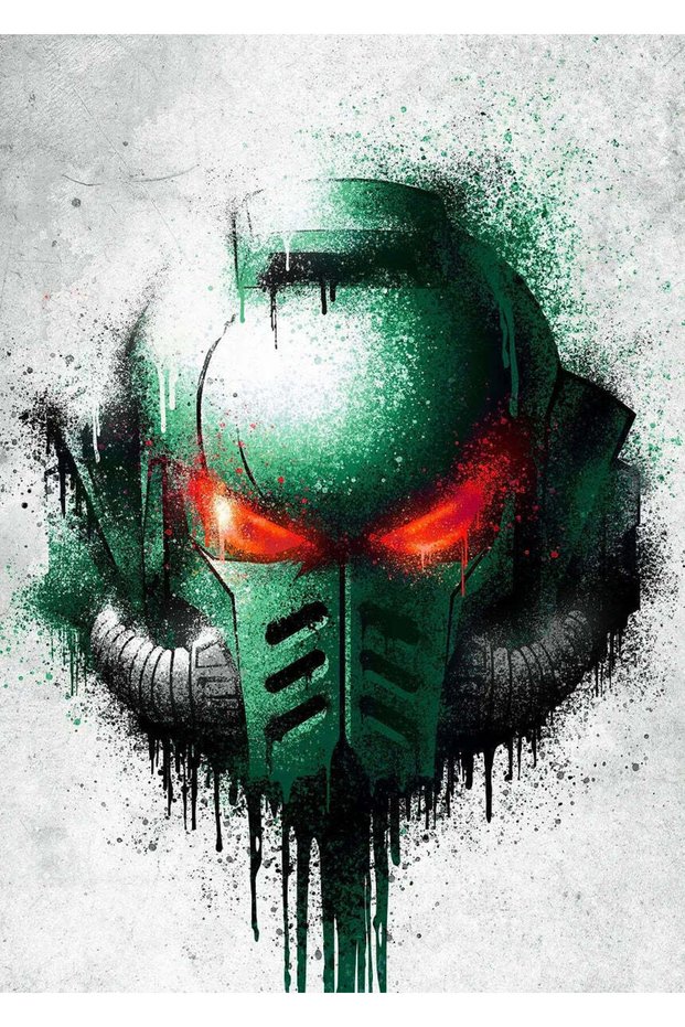 Dark Angels Graffiti Metal Poster - Magnetic Wall Art Print