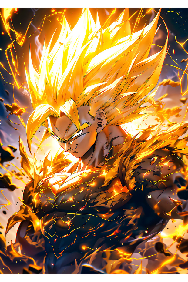 Son Goku B Anime Metal Poster - Magnetic Wall Art Print