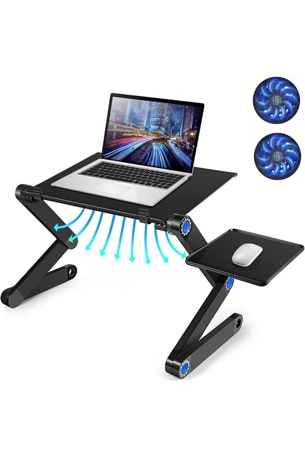 Laptop Table, Height Adjustable Portable Laptop Desk, Foldable Table Workstation Notebook Riser with