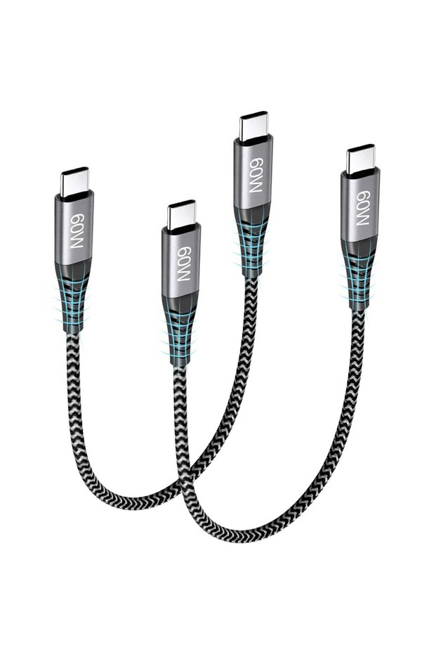 2 Pack 15cm USB C Cable Short USB C to Type C Cable PD 60W