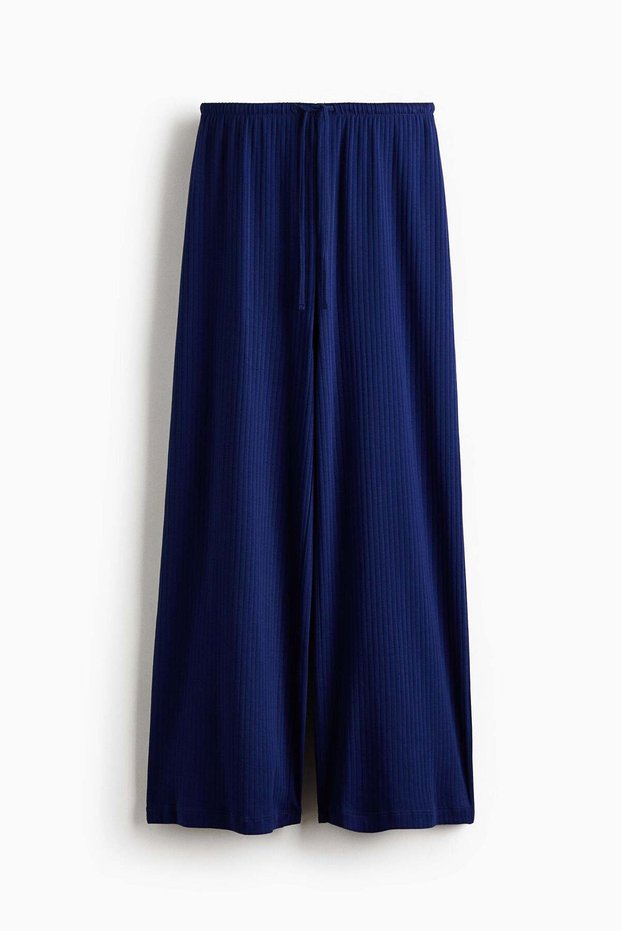 Ribbed drawstring trousers