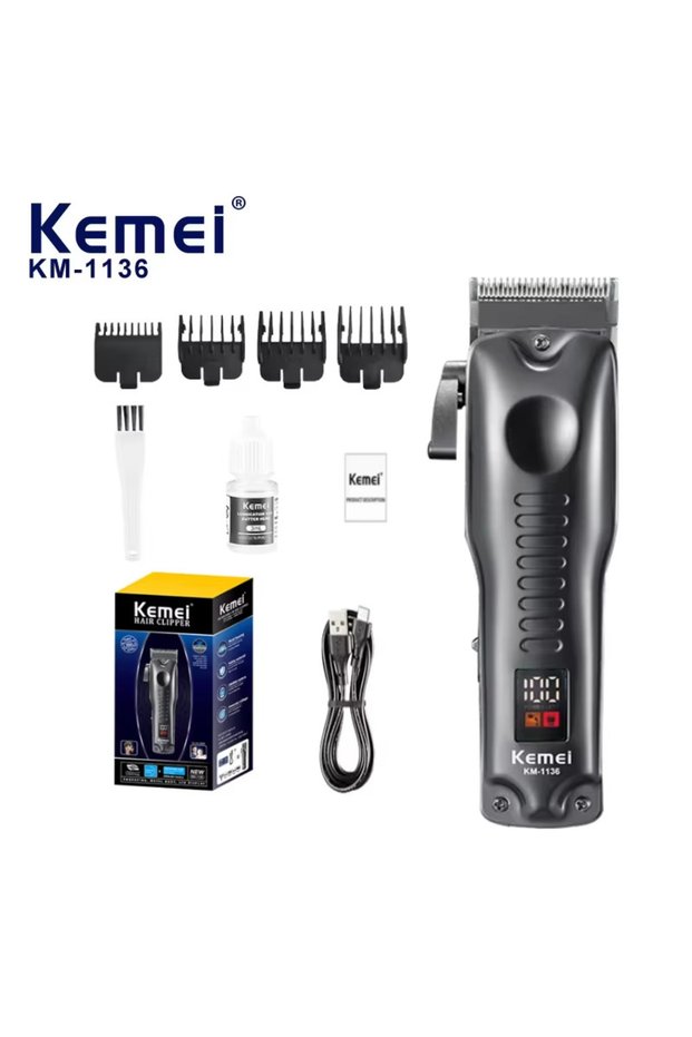 Kemei KM-1136 LCD Display Hair Clipper