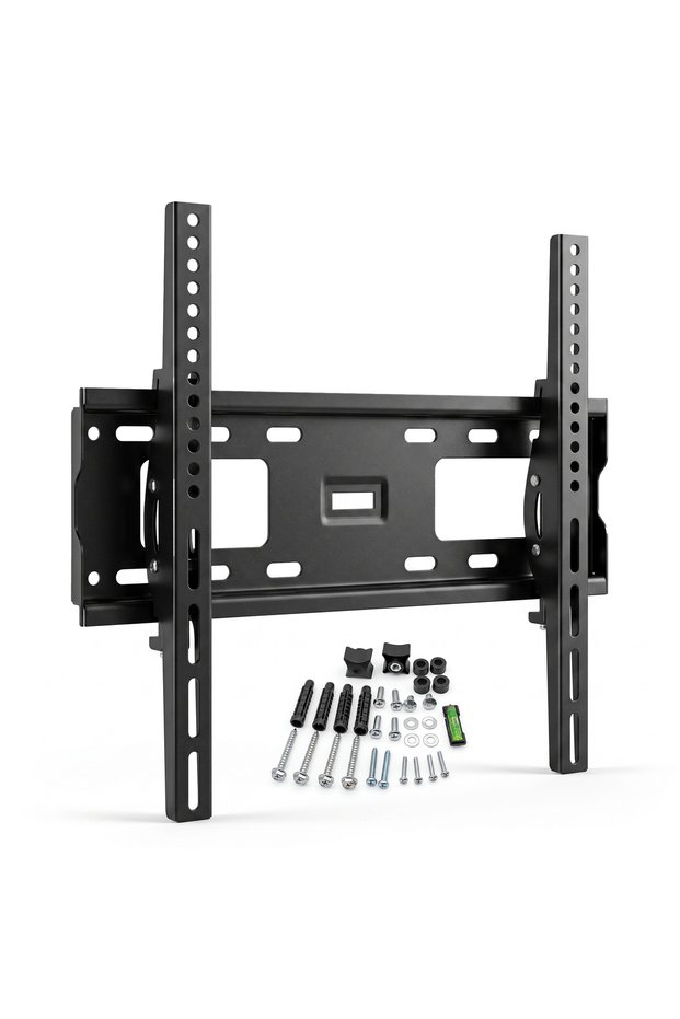 Tilting TV Wall Mount 23-65 Inches Ultra Strong Slim Fixed TV Bracket Heavy Duty Ultra Super Strong 45KG TV Wall Mount with Wall Fixing Kit for Flat Curved Screen TV LED LCD