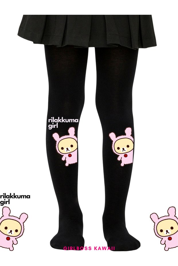 Rilakkuma Black Pantyhose Matte Opaque Micro 50
