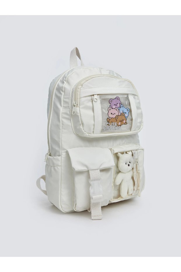 Lcw Accessories Ecru Multi-Compartment Girls' Backpack