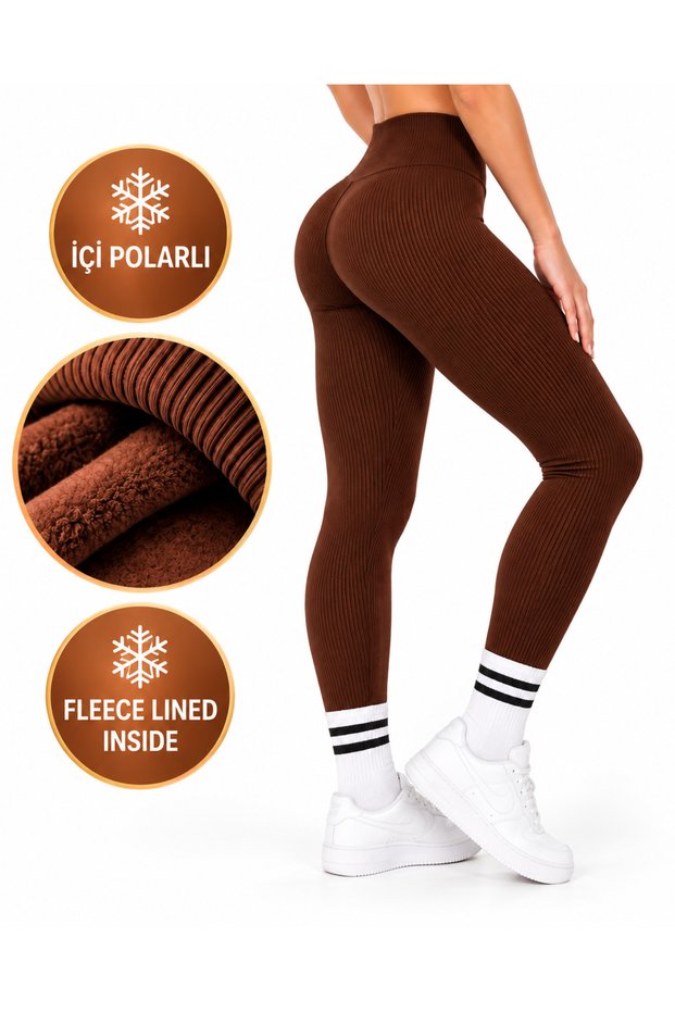 Women's Fleece Lined High Waist Black Stretchy Leggings