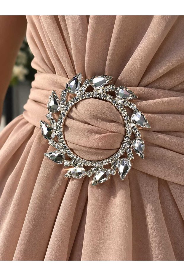Round Drop Stone Dress Buckle Evening Dress Wedding Dress Stone Buckle (6.5 cm)