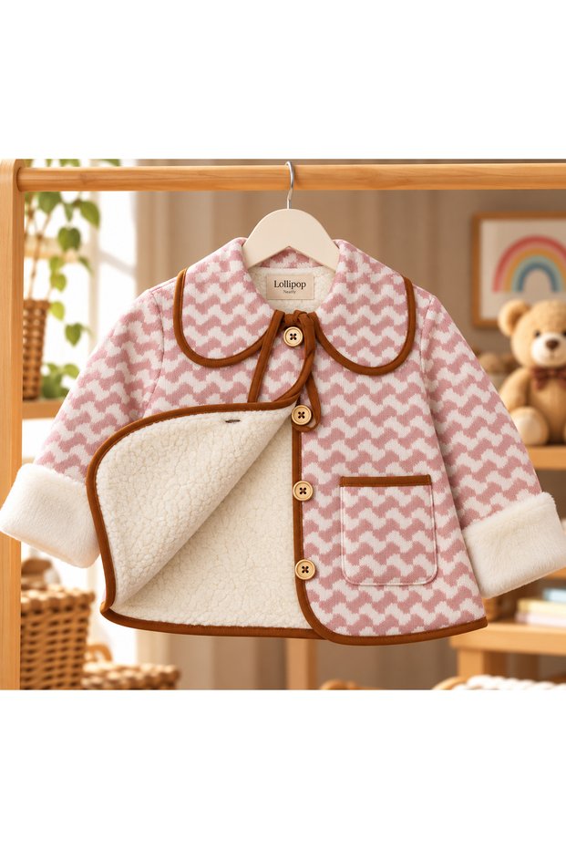 Cardigan with Tissue Collar and Lamb Lining