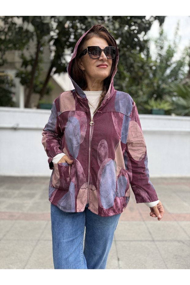 Italian Slim Corduroy Jacket Burgundy