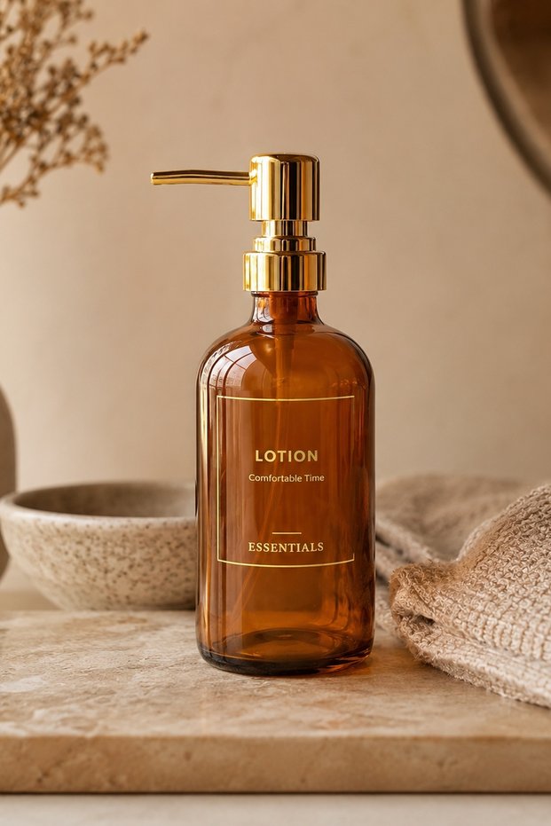 Liquid Soap Dispenser with Gold Pump Decorative Kitchen Bathroom Detergent Dispenser