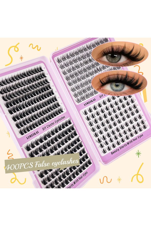 ChunYe-JMSmix Manga Eyelash Cluster Sharp 320pcs, 13mm Length Slim Korean Makeup Eyelash Cluster, As