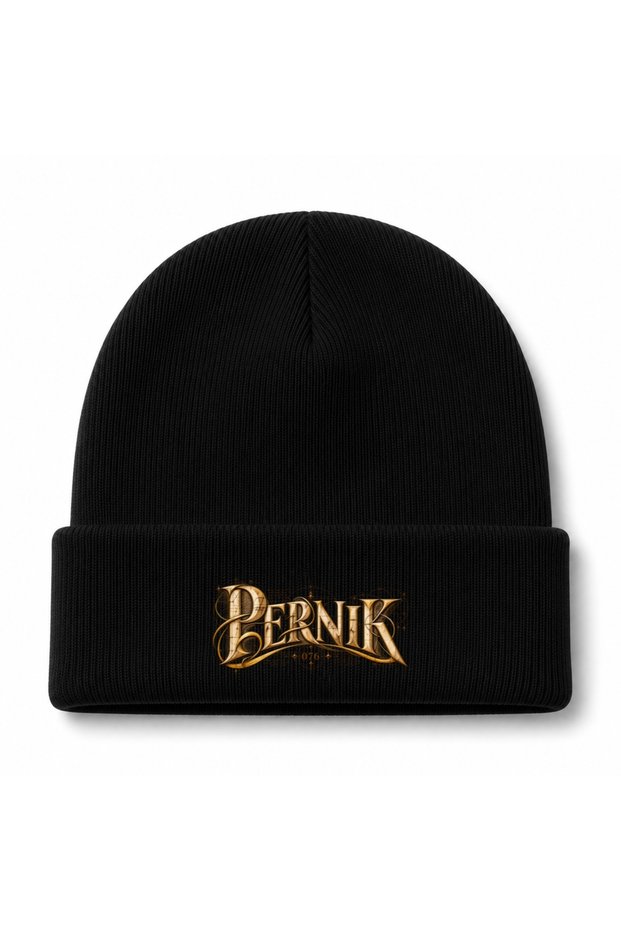 Pernik Gothic Typography Printed Unisex Knitwear Beanie Beanie