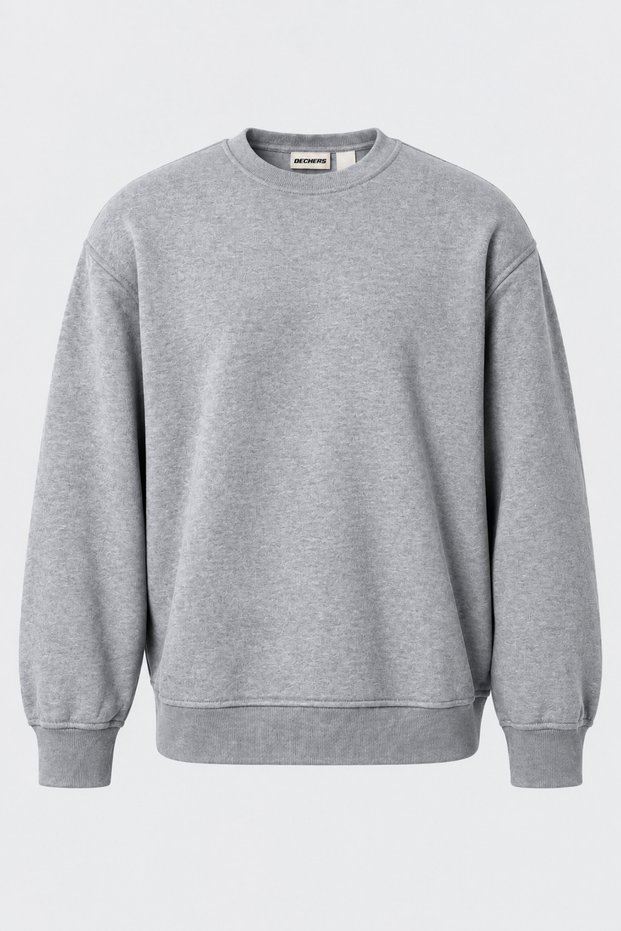 Unisex Relax Fit Comfortable Cut 3-Thread Fleece Crew Neck Sweatshirt - E238