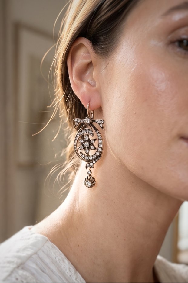 Zircon Stone Earrings Authentic Design