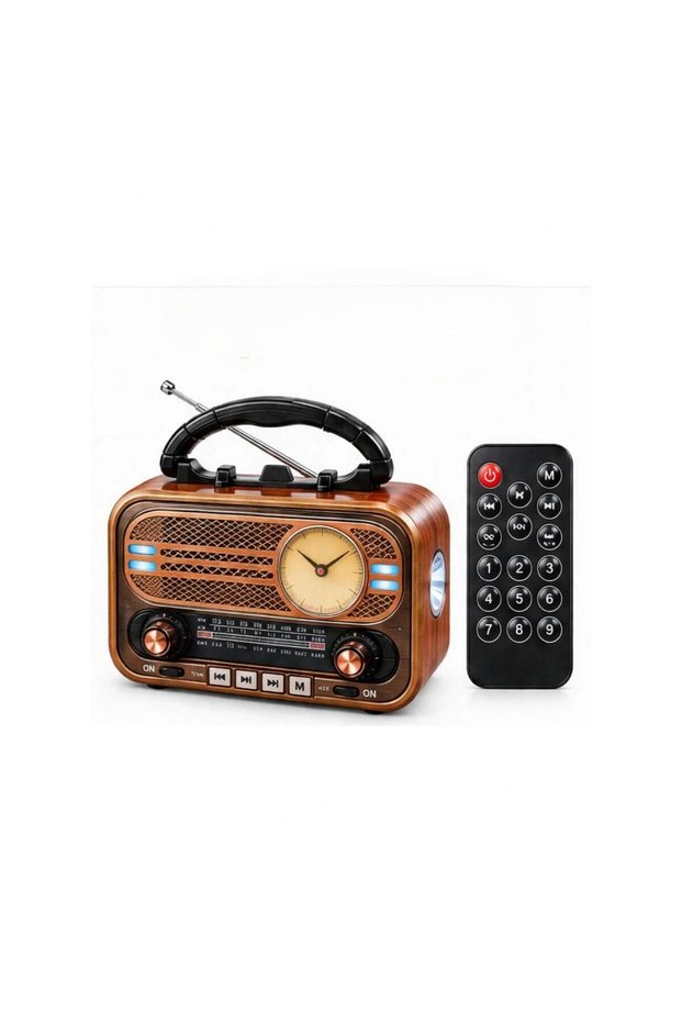 Retro Vintage Style FM Radio with Clock, USB, TF Card, Music Player and Remote Control