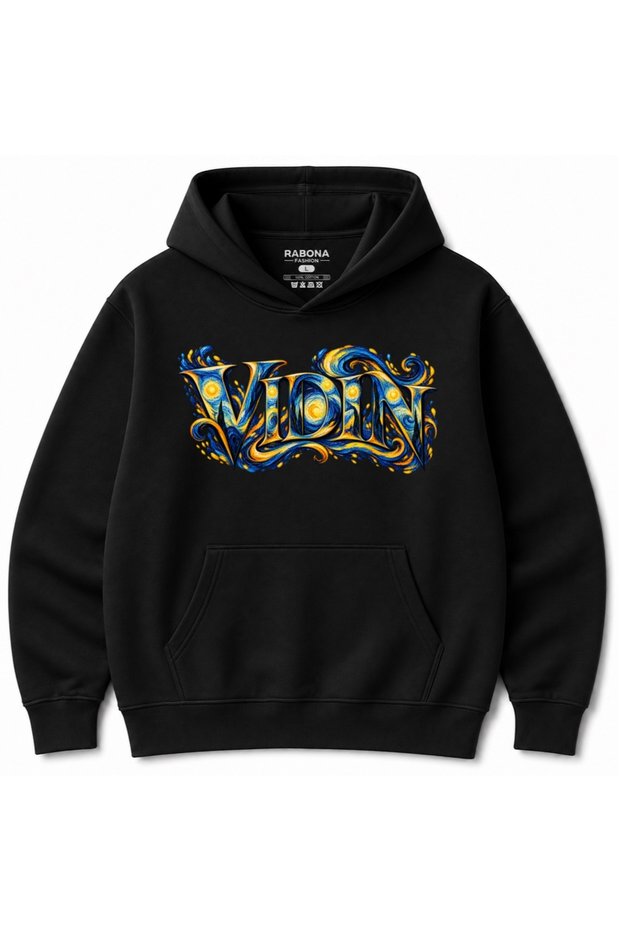 Vidin Starry Night – Van Gogh Inspired Swirling Sky Art Graphic Hoodie
