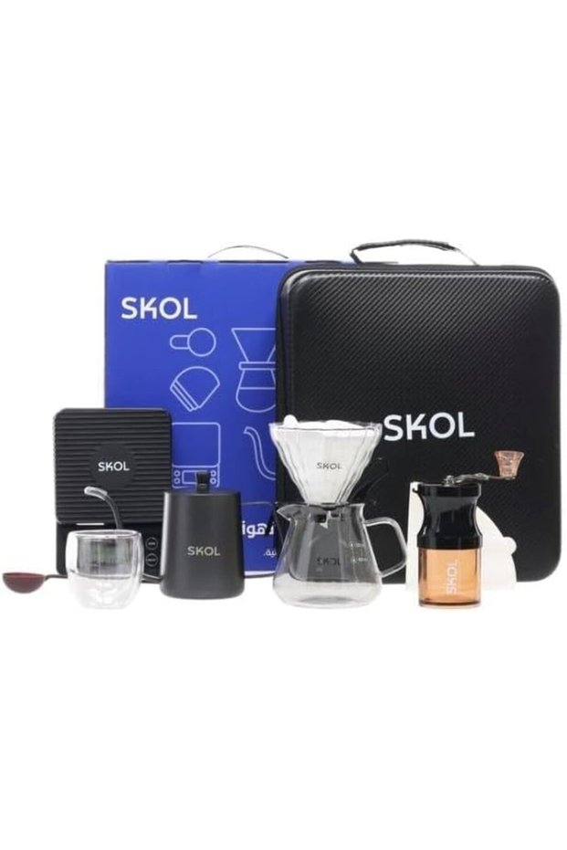 طقم صانع القهوة المقطرة يدويًا من SKOL مكون من 8 قطع