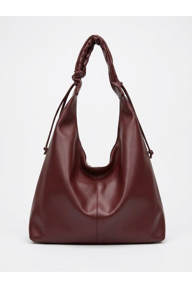 Large Size Wide Volume Tote Model Women's Shoulder Bag with Drawstring Strap Detail (45cm X 25cm)