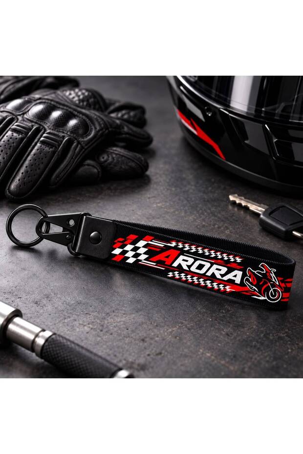 Arora New Model 19 cm Fabric Motorcycle Keychain Quality Auto-Moto Accessory Double-Sided Printing
