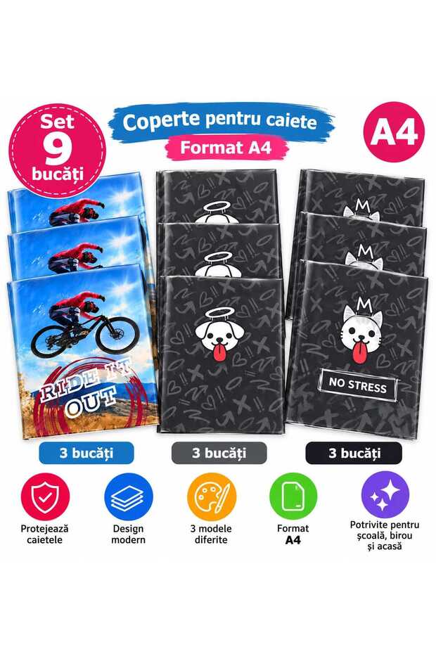 Set 9 Coperte pentru Caiete A4